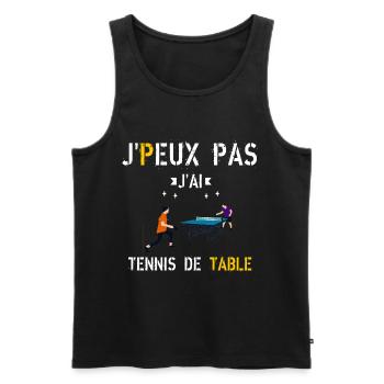 J peux pas j ai Tennis de Table - Débardeur bio Premium Homme - noir - Devant - Michal (187cm)