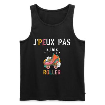 J Peux Pas J Ai Roller - Débardeur bio Premium Homme - noir - Devant - Michal (187cm)