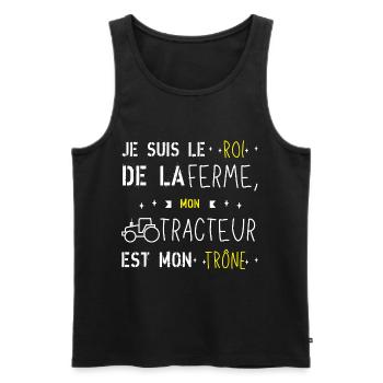 Tracteur agricole - Débardeur bio Premium Homme - noir - Devant - AI Model Male 178 light (178cm)