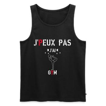 J Peux Peux Pas J Ai Gym - Débardeur bio Premium Homme - noir - Devant - AI Model Male 178 light (178cm)