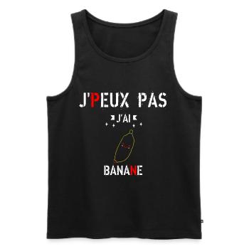 J Peux Pas J Ai Banane - Débardeur bio Premium Homme - noir - Devant - AI Model Male 178 light (178cm)