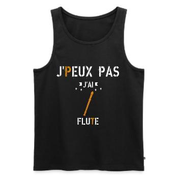 J Peux Pas J Ai Flûte - Débardeur bio Premium Homme - noir - Devant - Michal (187cm)