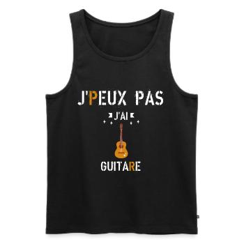 J Peux Pas J Ai Guitare - Débardeur bio Premium Homme - noir - Devant - Michal (187cm)