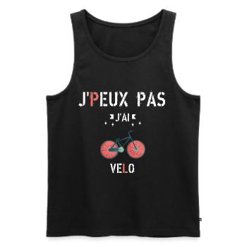 J Peux Pas J Ai Vélo - Débardeur bio Premium Homme - noir - Devant - Michal (187cm)