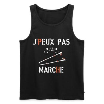 J Peux Pas J ai marche - Débardeur bio Premium Homme - noir - Devant - Michal (187cm)