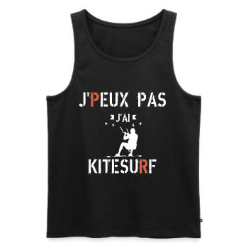 Je peux pas j ai kitesurf - Débardeur bio Premium Homme - noir - Devant - Michal (187cm)