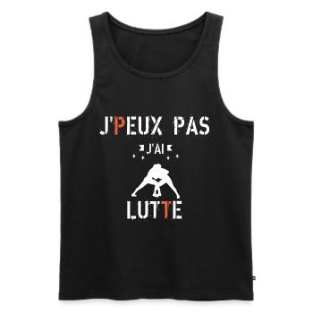 J Peux Pas J Ai Lutte - Débardeur bio Premium Homme - noir - Devant - Michal (187cm)
