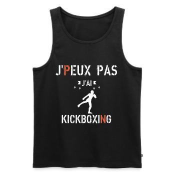 J Peux Pas J ai kickboxing - Débardeur bio Premium Homme - noir - Devant - Michal (187cm)