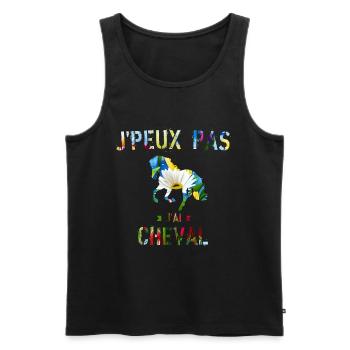 J Peux Pas J ai cheval - Débardeur bio Premium Homme - noir - Devant - Michal (187cm)