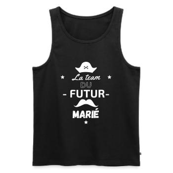 La team du futur marié - Débardeur bio Premium Homme - noir - Devant - AI Model Male 178 light (178cm)