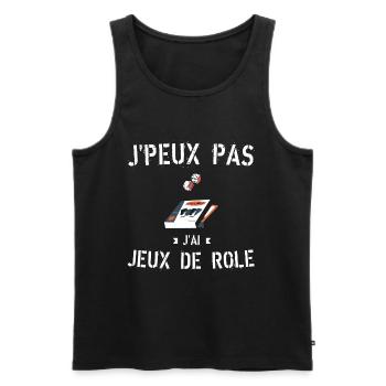 J Peux Pas J ai Jeux de Rôle - Débardeur bio Premium Homme - noir - Devant - AI Model Male 178 light (178cm)