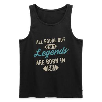 Legends are born in 1961 anniversaire - Débardeur bio Premium Homme - noir - Devant - Michal (187cm)