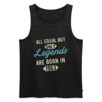 Legends are born in 1963 anniversaire - Débardeur bio Premium Homme - noir - Devant - Michal (187cm)