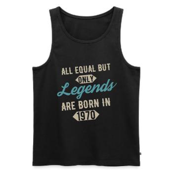 Legends are born in 1970 anniversaire - Débardeur bio Premium Homme - noir - Devant - Michal (187cm)