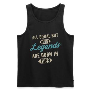 Legends are born in 1969 anniversaire - Débardeur bio Premium Homme - noir - Devant - Michal (187cm)