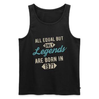 Legends are born in 1971 anniversaire - Débardeur bio Premium Homme - noir - Devant - Michal (187cm)