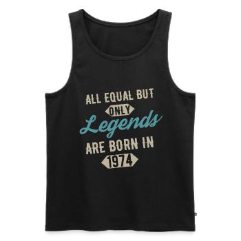 Legends are born in 1974 anniversaire - Débardeur bio Premium Homme - noir - Devant - Michal (187cm)
