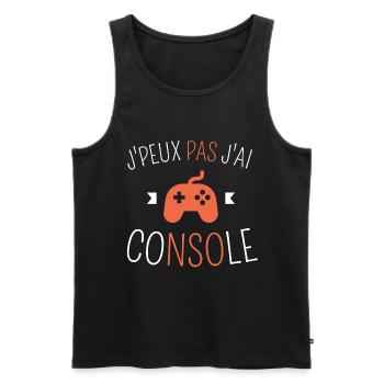 J Peux Pas J ai Console - Débardeur bio Premium Homme - noir - Devant - Michal (187cm)