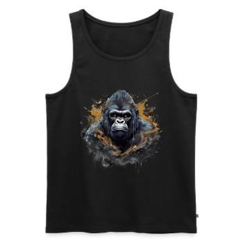 King of the urban jungle. Graffiti-style powerhouse. - Men's Premium Organic Tank Top - black - Front - AI Model Male 178 light (178cm)