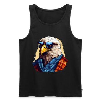 Streetwear Bald Eagle | Eagle lovers - Men's Premium Organic Tank Top - black - Front - AI Model Male 178 light (178cm)