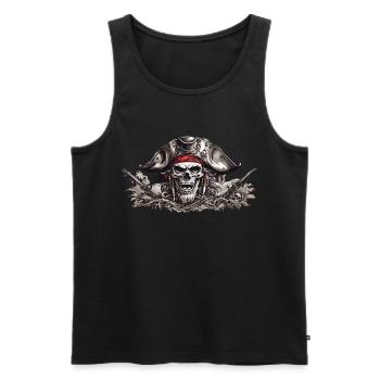 Pirate Skull Halloween Costume Design - Men's Premium Organic Tank Top - black - Front - Michal (187cm)