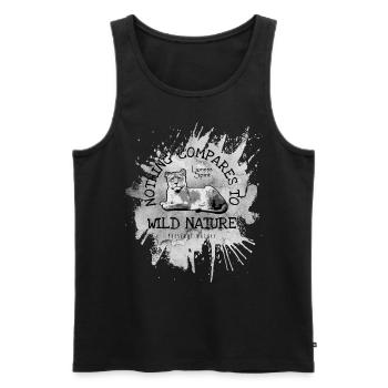 Grey Splash Lioness - Nichts ist vergleichbar mit der Natur - Männer Premium Bio Tank Top - Schwarz - Vorne - Michal (187cm)