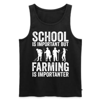 Die Schule ist wichtig, aber die Landwirtschaft ist noch wichtiger - Männer Premium Bio Tank Top - Schwarz - Vorne - AI Model Male 178 light (178cm)