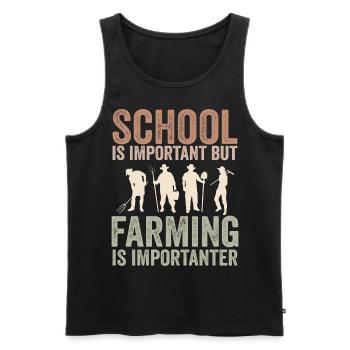 Die Schule ist wichtig, aber die Landwirtschaft ist noch wichtiger - Männer Premium Bio Tank Top - Schwarz - Vorne - AI Model Male 178 light (178cm)