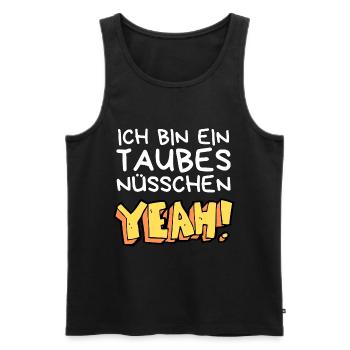 Ich bin ein taubes Nüsschen yeah Spruch Fersehen - Männer Premium Bio Tank Top - Schwarz - Vorne - AI Model Male 178 light (178cm)