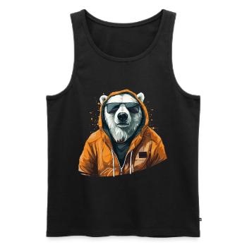 Street style bear | Polar Bear Lovers - Men's Premium Organic Tank Top - black - Front - AI Model Male 178 light (178cm)