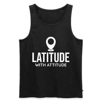 Latitude Attitude Pin Location Analyste SIG - Débardeur bio Premium Homme - noir - Devant - AI Model Male 178 light (178cm)