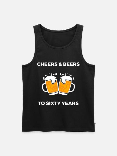 Cheer & Beers to sixty years - Men's Premium Organic Tank Top - black