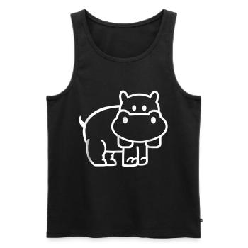 Hippo, cadeau drôle de T-shirt d'hippopotame - Débardeur bio Premium Homme - noir - Devant - Michal (187cm)