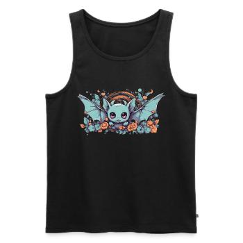 Chibi Ghoul Bat Kawaii Gothic Anime - Men's Premium Organic Tank Top - black - Front - Michal (187cm)