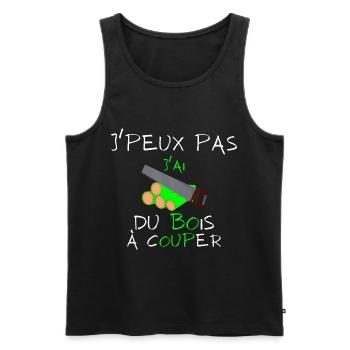 j'peux pas j'ai du bois à couper - Débardeur bio Premium Homme - noir - Devant - AI Model Male 178 light (178cm)