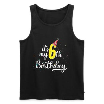 6 six year birthday gift - Men's Premium Organic Tank Top - black - Front - Michal (187cm)