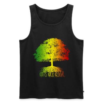 Africa Roots Black History Month Tree - Men's Premium Organic Tank Top - black - Front - AI Model Male 178 light (178cm)