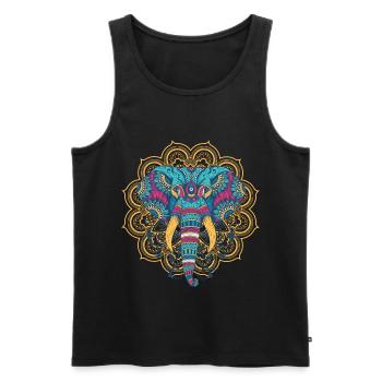 Afrika indischer Elefant Kopf Tierfreund Yoga - Männer Premium Bio Tank Top - Schwarz - Vorne - AI Model Male 178 light (178cm)