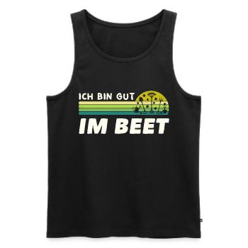 Gärtner Ich Bin Gut Im Beet - Männer Premium Bio Tank Top - Schwarz - Vorne - Michal (187cm)