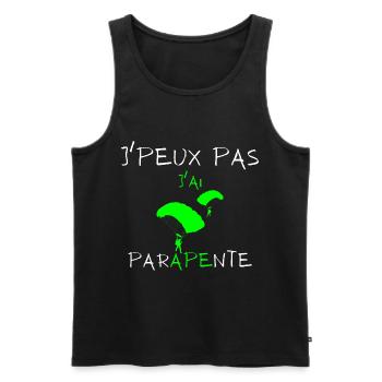 j'peux pas j'ai parapente - Débardeur bio Premium Homme - noir - Devant - Michal (187cm)