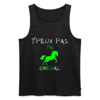 j'peux pas j'ai cheval - Débardeur bio Premium Homme - noir - Devant - Michal (187cm)