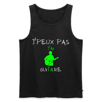 j'peux pas j'ai guitare - Débardeur bio Premium Homme - noir - Devant - Michal (187cm)