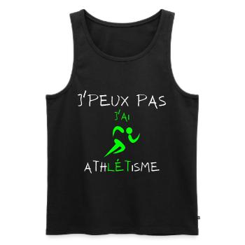 j'peux pas j'ai athlétisme - Débardeur bio Premium Homme - noir - Devant - Michal (187cm)