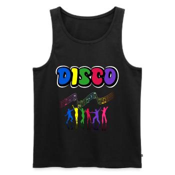 disco - Débardeur bio Premium Homme - noir - Devant - AI Model Male 178 light (178cm)