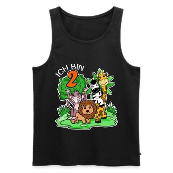 Ich bin 2 - 2. Geburtstag - Niedliche Tiere - Männer Premium Bio Tank Top - Schwarz - Vorne - AI Model Male 178 light (178cm)