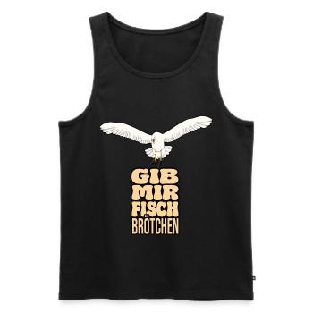 Seagull - Give Me Fish Rolls - Men's Premium Organic Tank Top - black - Front - AI Model Male 178 light (178cm)