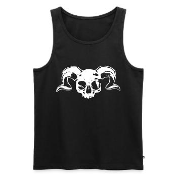 Crâne de corne - Débardeur bio Premium Homme - noir - Devant - Michal (187cm)