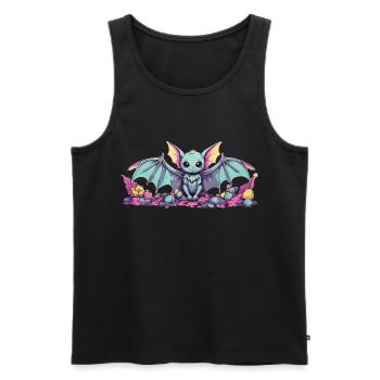Kawaii Anime Goth Bat Pastel esthétique - Débardeur bio Premium Homme - noir - Devant - Michal (187cm)