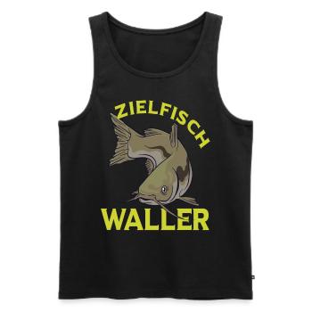 Waller catfish angler fishing gift birthday - Men's Premium Organic Tank Top - black - Front - AI Model Male 178 light (178cm)