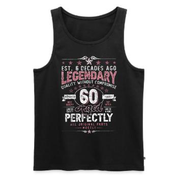 Vintage 60 Aged Perfectly Women on their 60th Birthday - Men's Premium Organic Tank Top - black - Front - Michal (187cm)